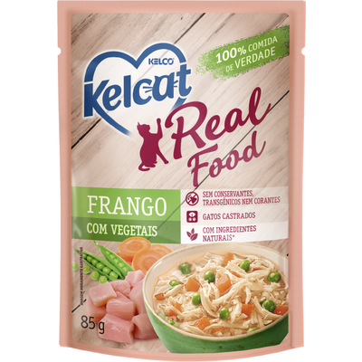 Ração Úmida Kelcat Real Food Frango com Arroz e Vegetais