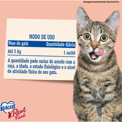 Ração Úmida Kelcat Real Food Peixe Branco com Kani