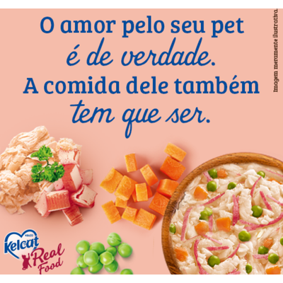 Ração Úmida Kelcat Real Food Peixe Branco com Kani