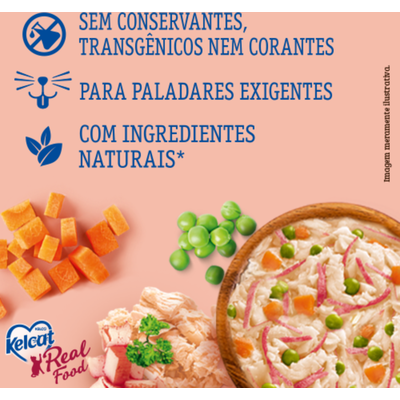 Ração Úmida Kelcat Real Food Peixe Branco com Kani