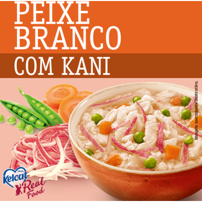 Ração Úmida Kelcat Real Food Peixe Branco com Kani
