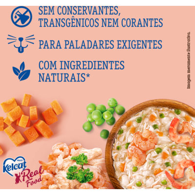 Ração Úmida Kelcat Real Food Peixe Branco com Camarão