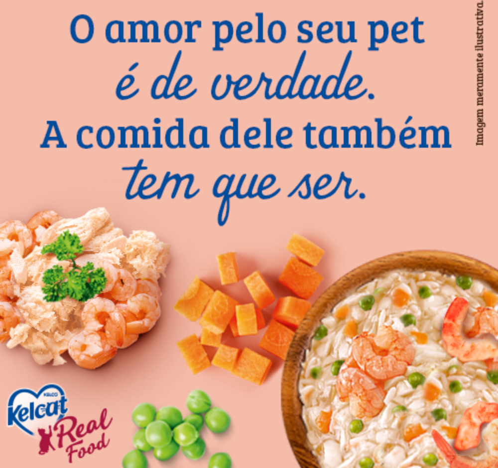 Ração Úmida Kelcat Real Food Peixe Branco com Camarão - 85 g