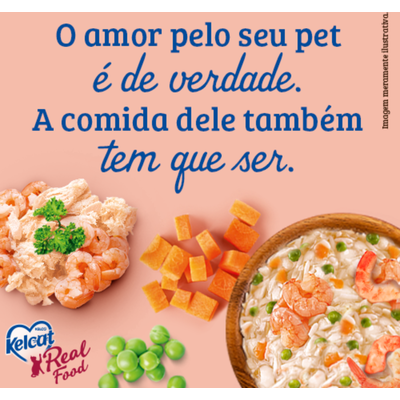Ração Úmida Kelcat Real Food Peixe Branco com Camarão