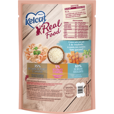 Ração Úmida Kelcat Real Food Peixe Branco com Camarão