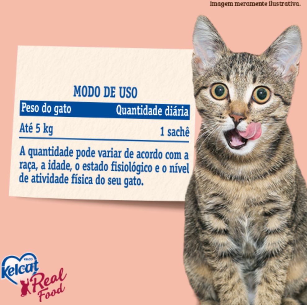 Ração Úmida Kelcat Real Food Peixe Branco com Camarão - 85 g