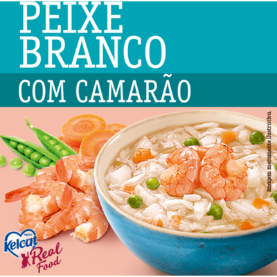 Ração Úmida Kelcat Real Food Peixe Branco com Camarão