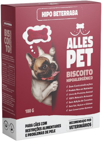 Biscoito Hipoalergênico Alles Pet Beterraba - 180 g