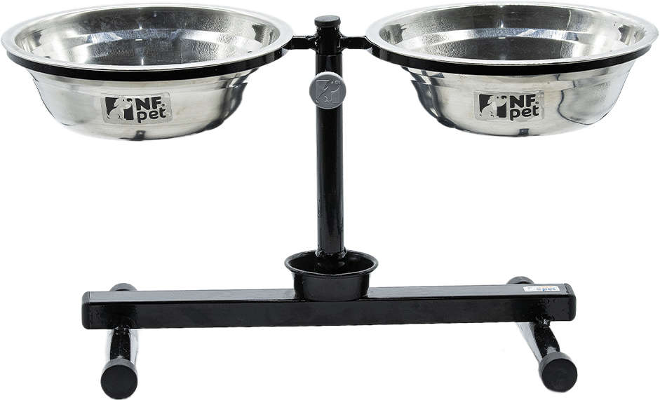 Comedouro NF Pet Duplo Antiformiga Inox - 700 mL