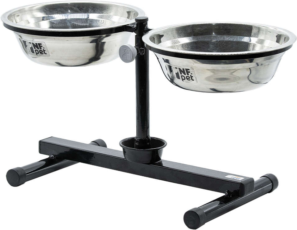 Comedouro NF Pet Duplo Antiformiga Inox - 700 mL