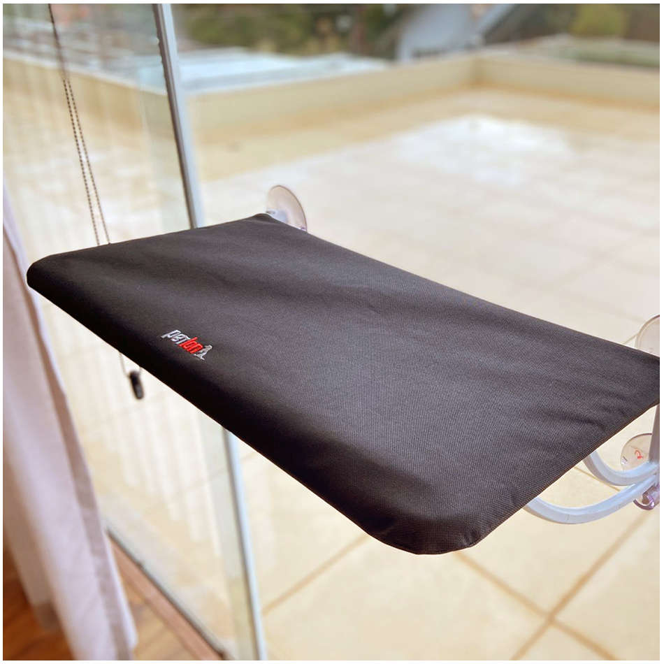 Cama Janela com Ventosa Petlon Preta para Gatos - Tam. Único