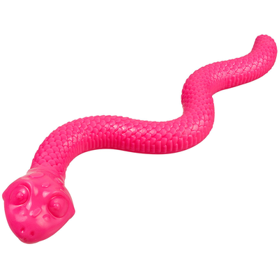 Brinquedo Cobra TPR com Dispenser para Ração Rosa para Cães