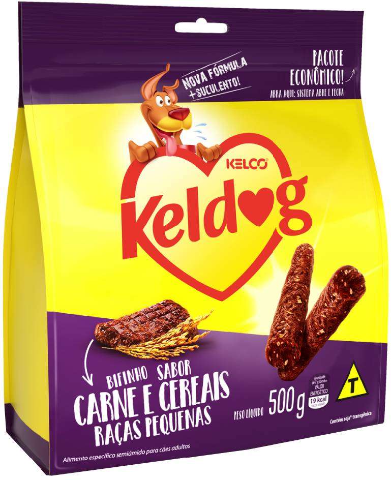 Bifinho Keldog para Cães Porte Pequeno Sabor Carne e Cereais - 500g