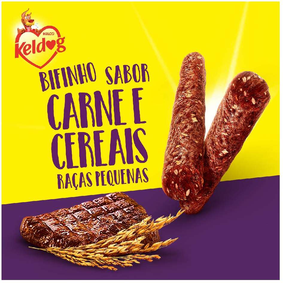 Bifinho Keldog para Cães Porte Pequeno Sabor Carne e Cereais - 500g