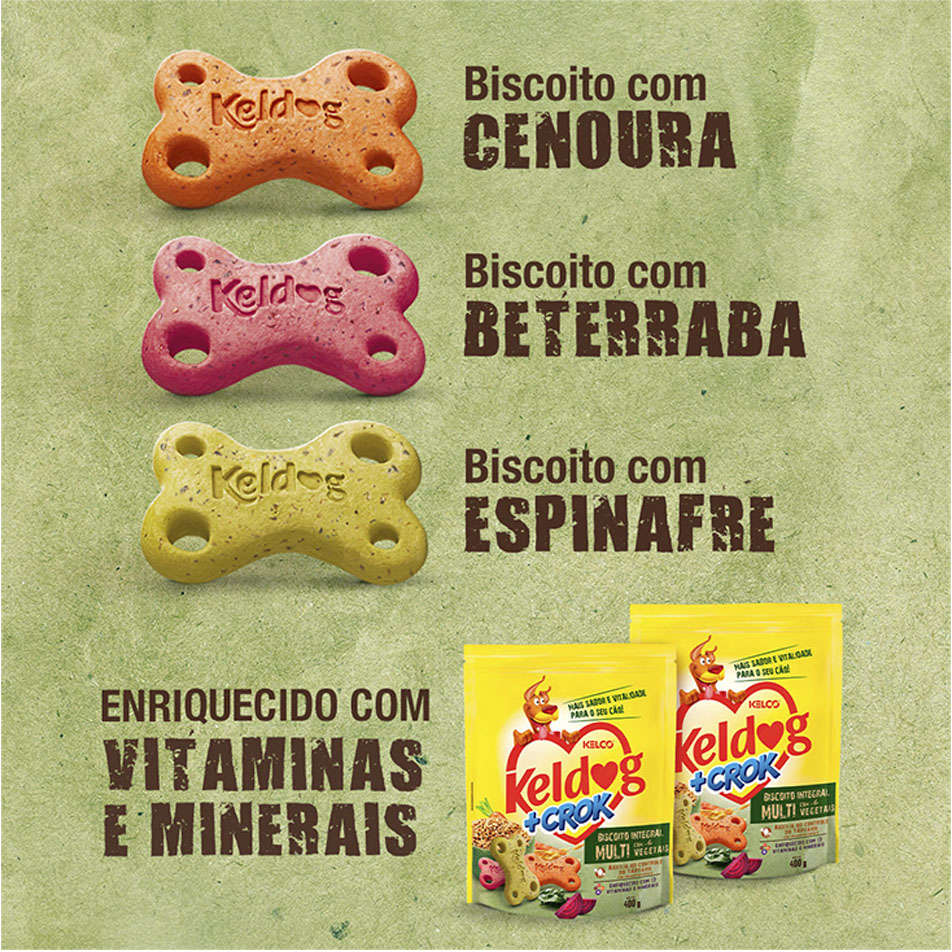 Biscoito Keldog para Cães Adultos Sabor Vegetais Integral - 400g
