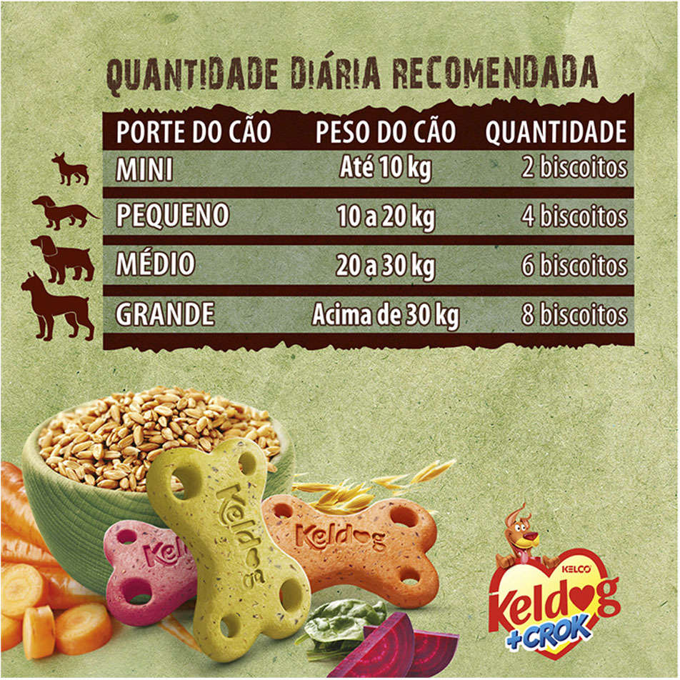 Biscoito Keldog para Cães Adultos Sabor Vegetais Integral - 400g