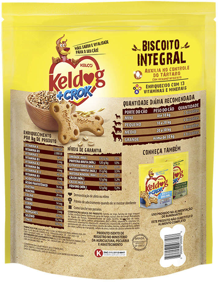 Biscoito Keldog para Cães Adultos Integral - 400g