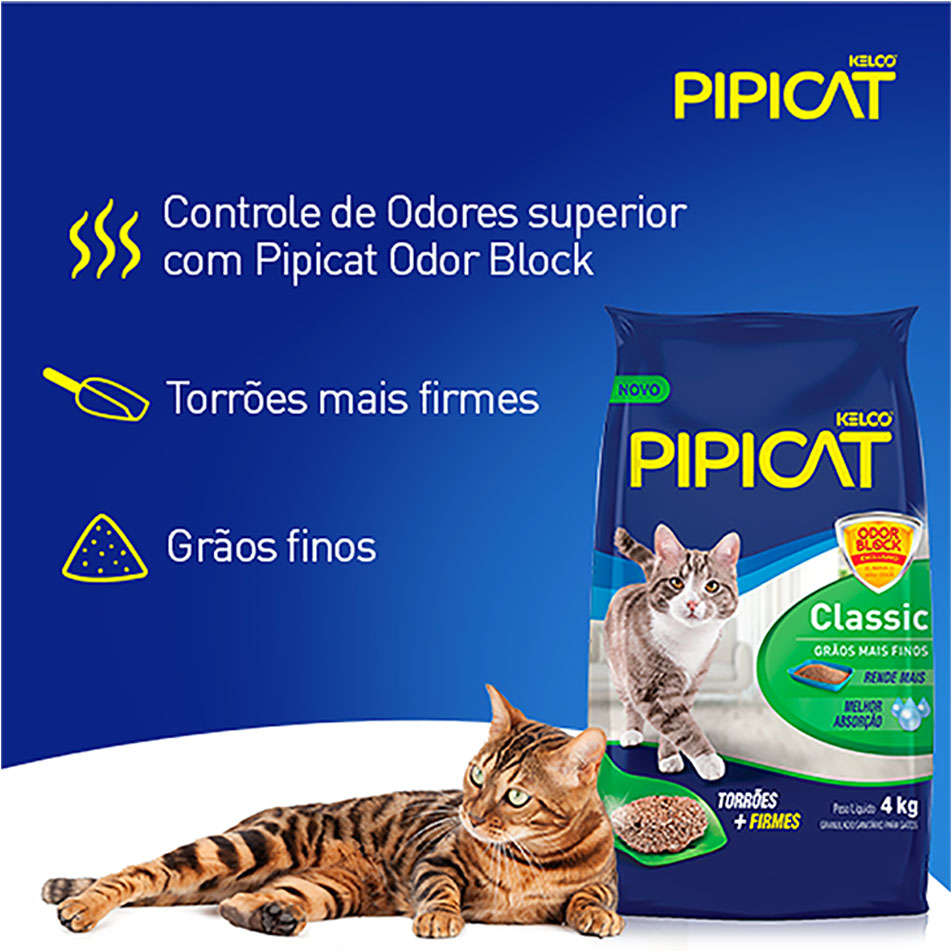 Areia Sanitária Classic Pipicat - 12Kg