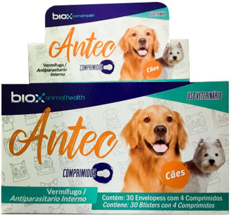 Vermífugo Biox Antec para Cães - 120 Comprimidos.