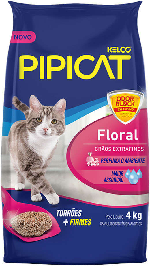 Areia Sanitária Kelco Pipicat Floral - 4Kg