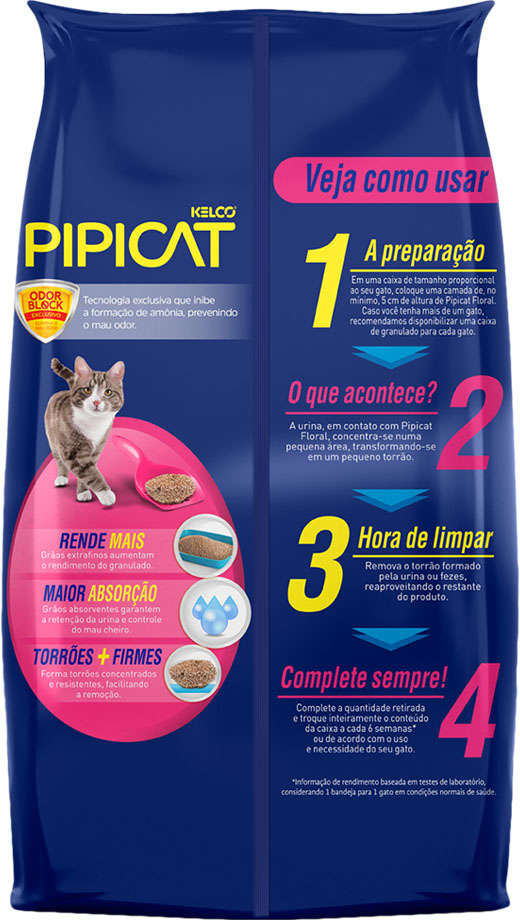 Areia Sanitária Kelco Pipicat Floral - 4Kg