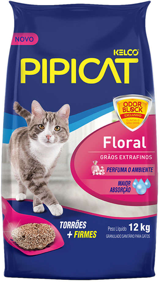 Areia Sanitária Kelco Pipicat Floral - 12Kg
