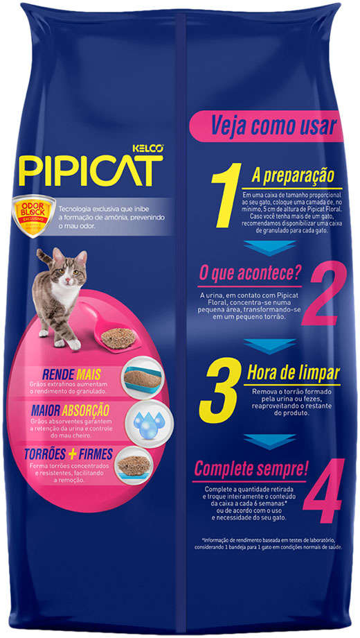 Areia Sanitária Kelco Pipicat Floral - 12Kg