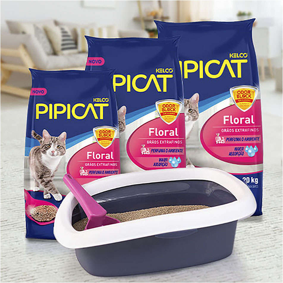 Areia Sanitária Kelco Pipicat Floral - 12Kg
