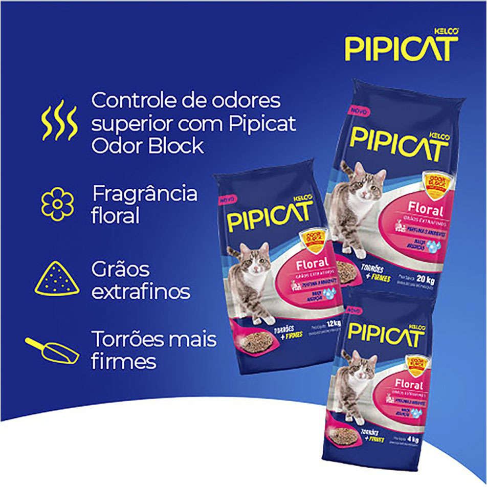 Areia Sanitária Kelco Pipicat Floral - 12Kg