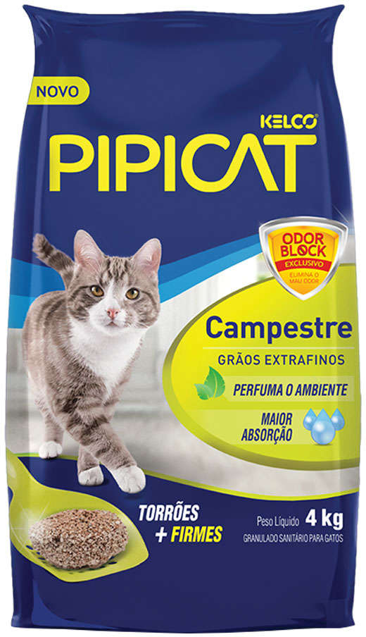 Areia Sanitária Perfumada Campestre Pipicat - 4kg
