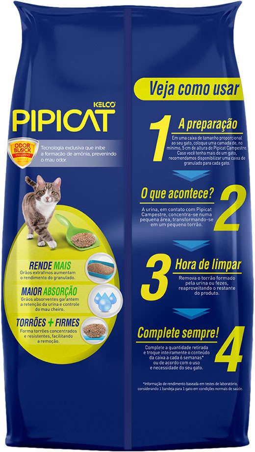 Areia Sanitária Perfumada Campestre Pipicat - 4kg