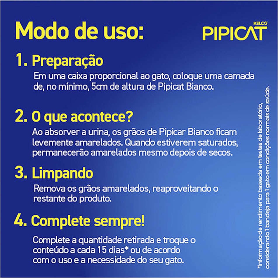 Granulado Sanitário Kelco Pipicat Bianco - 1,8Kg