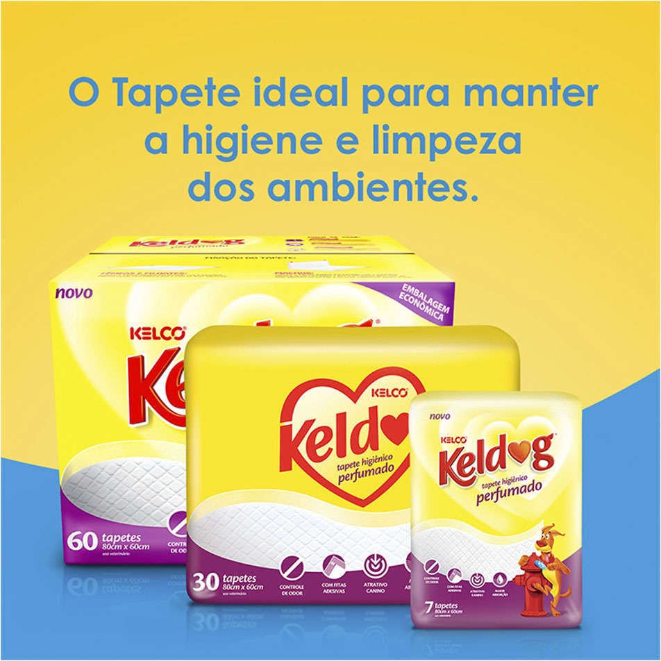 Kit Tapete Higiênico Kelco Keldog Perfumado - 120 Unidades (4 Pacotes)