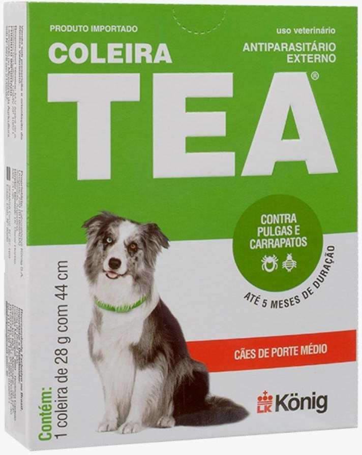 Coleira Antiparasitária Tea König Externo 44 cm para Cães - 28 g