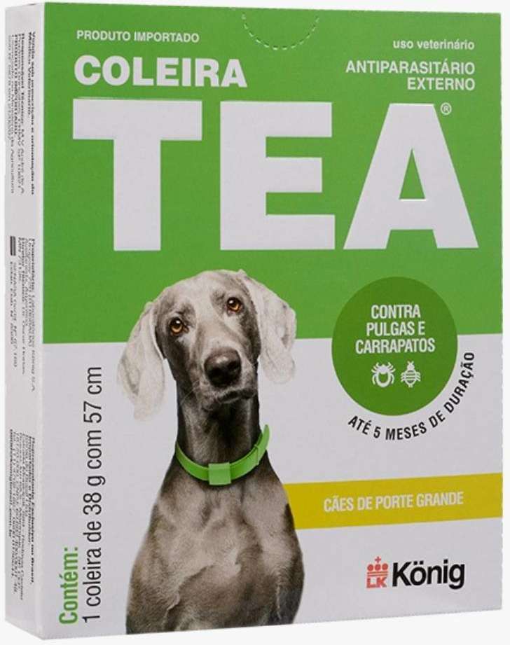 Coleira Antiparasitária Tea König Externo 57 cm para Cães - 38 g