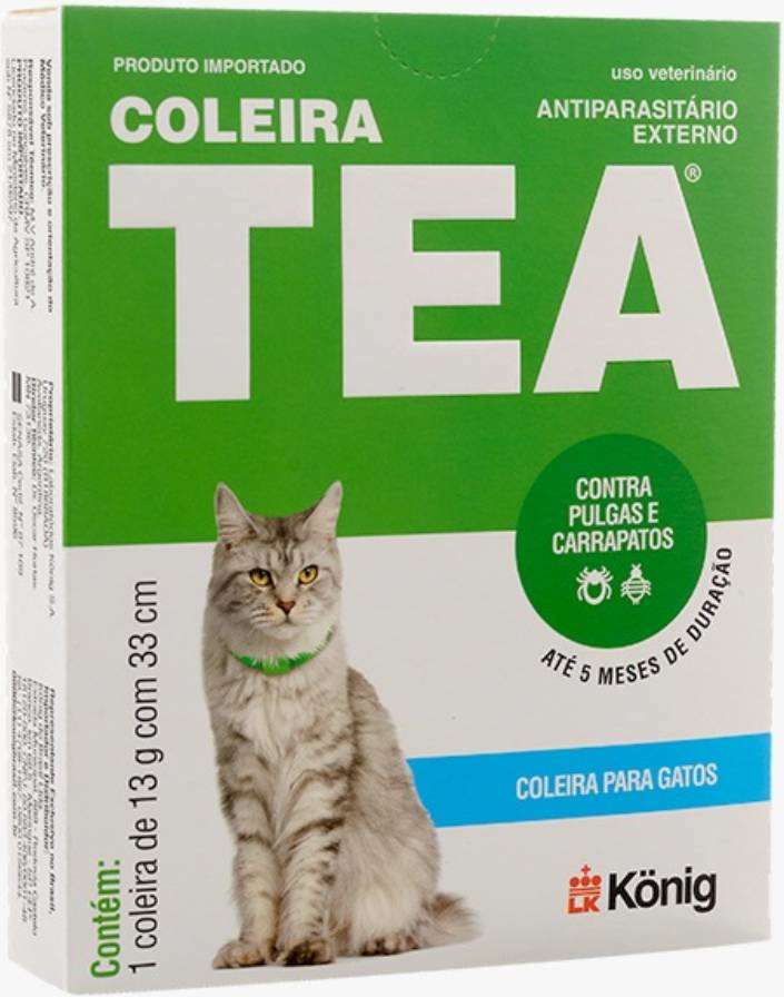 Coleira Antiparasitária Tea König 33 cm para Gatos – 13 g