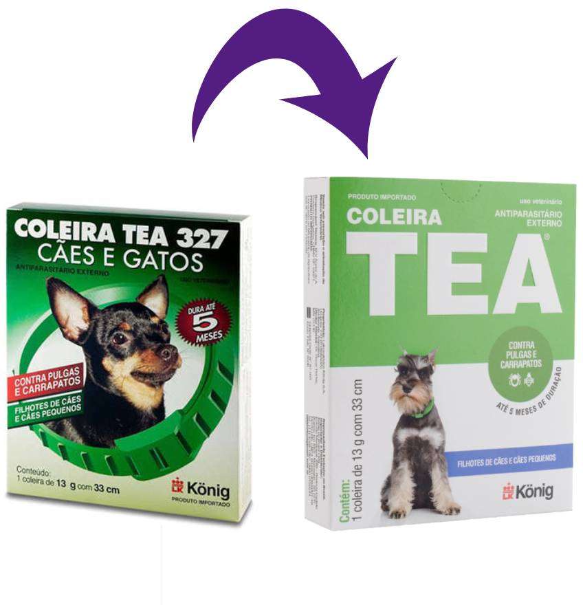 Coleira Antiparasitária Tea König 33 cm para Cães - 13 g