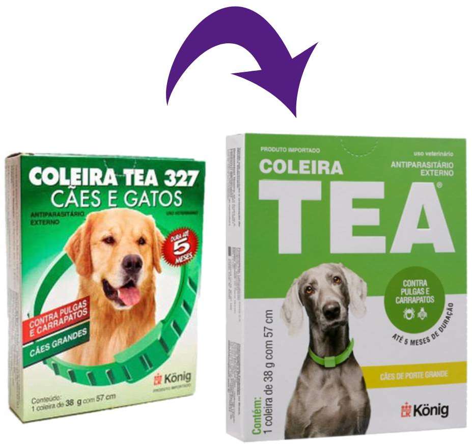Coleira Antiparasitária Tea König Externo 57 cm para Cães - 38 g