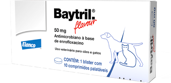 Antibiótico Elanco Baytril Flavour 50mg - 10 comprimidos