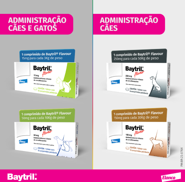 Antibiótico Elanco Baytril Flavour 50mg - 10 comprimidos