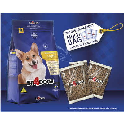 Ração Seca BR4 Dogs Light Arroz e Frango para Cães Adultos