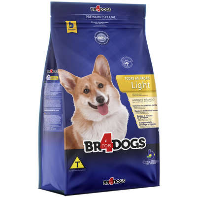 Ração Seca BR4 Dogs Light Arroz e Frango para Cães Adultos