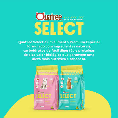 Ração Seca Quatree Select Frango Arroz Gatos Castrados