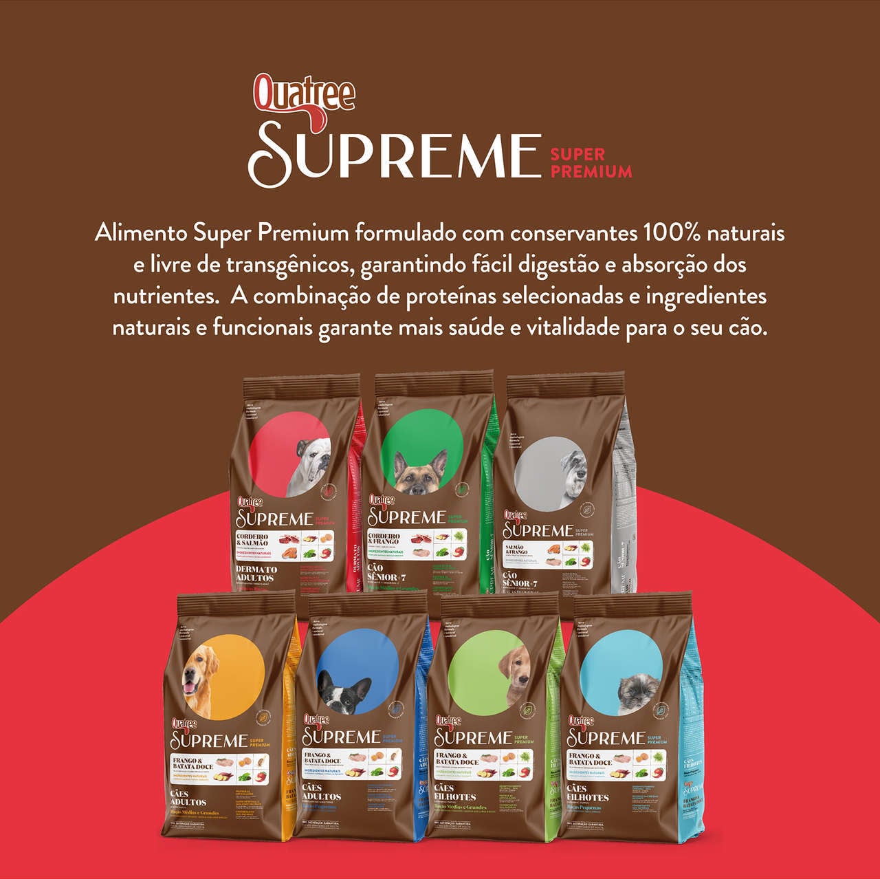 Ração Seca Quatree Supreme Dermato Cordeiro e Salmão Cães Adultos - 18Kg