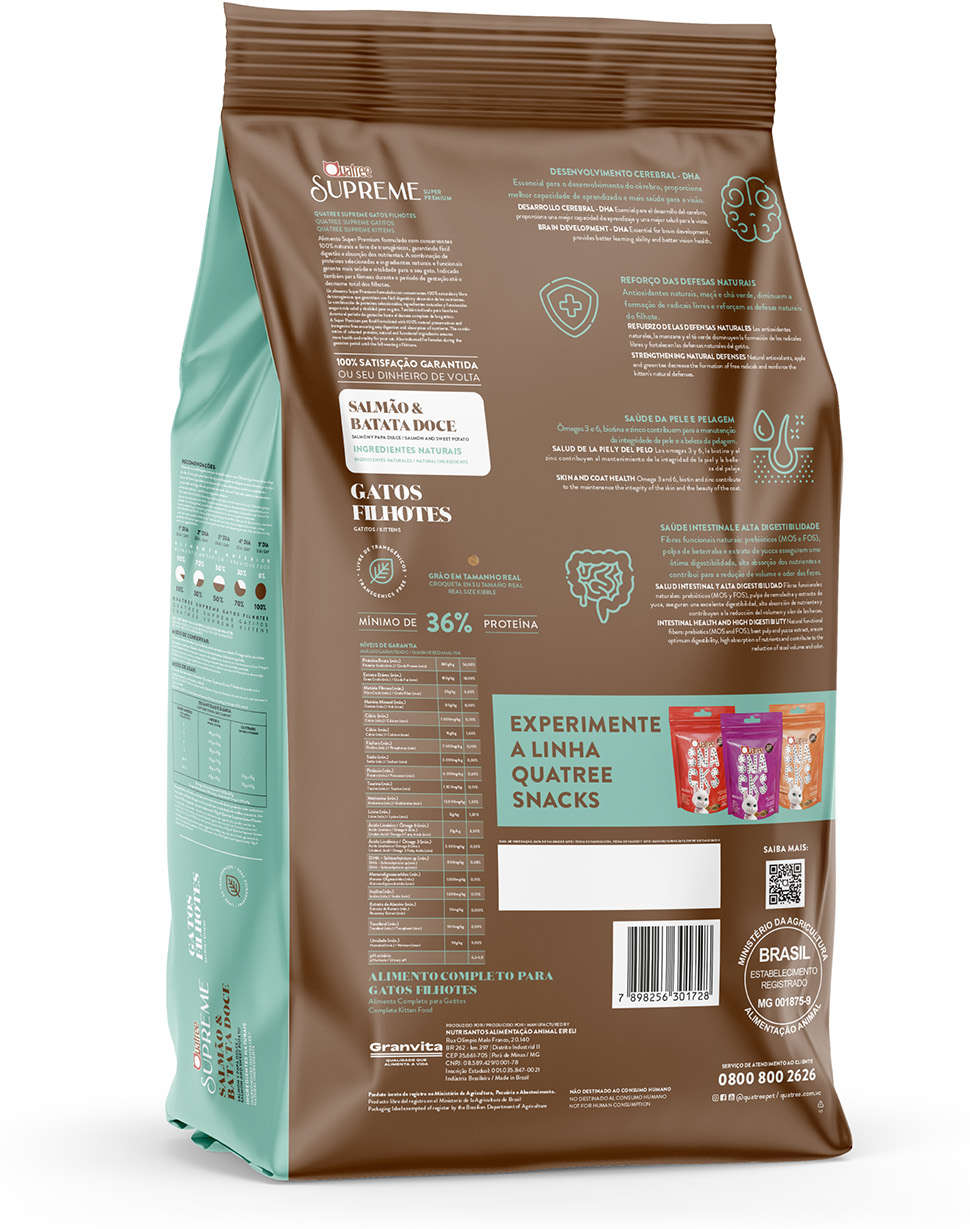 Ração Seca Quatree Supreme Salmão e Arroz Gatos Filhotes - 10,1Kg