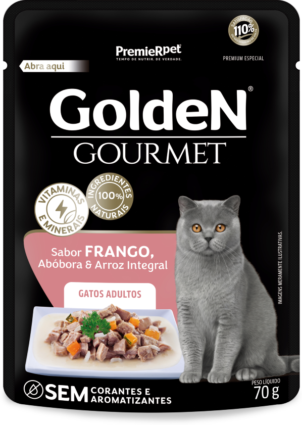 Ração Úmida Golden Gourmet Frango para Gatos Adultos - 70 g