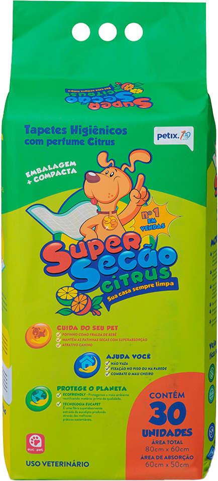 Tapete Higiênico Super Secão Citrus - 30 Unidades
