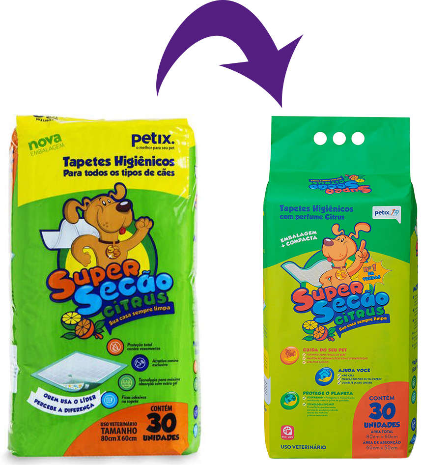 Tapete Higiênico Super Secão Citrus - 30 Unidades