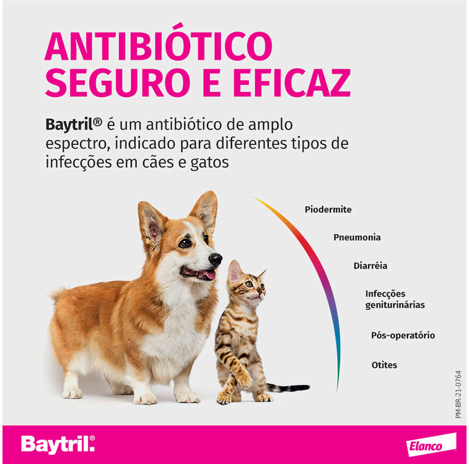 Antibiótico Elanco Baytril Flavour 15mg - 10 comprimidos