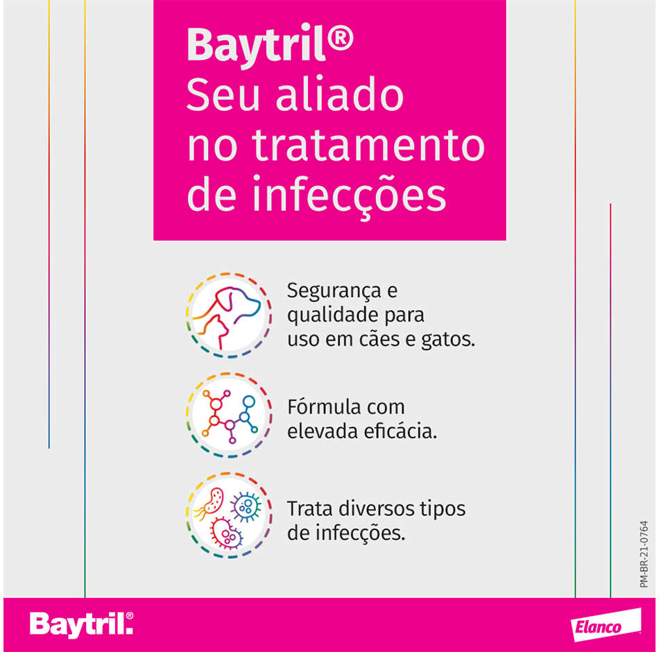 Antibiótico Elanco Baytril Flavour 15mg - 10 comprimidos